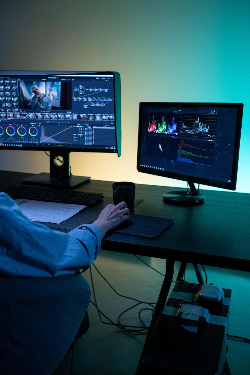 Editor working on a Computer